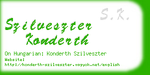 szilveszter konderth business card